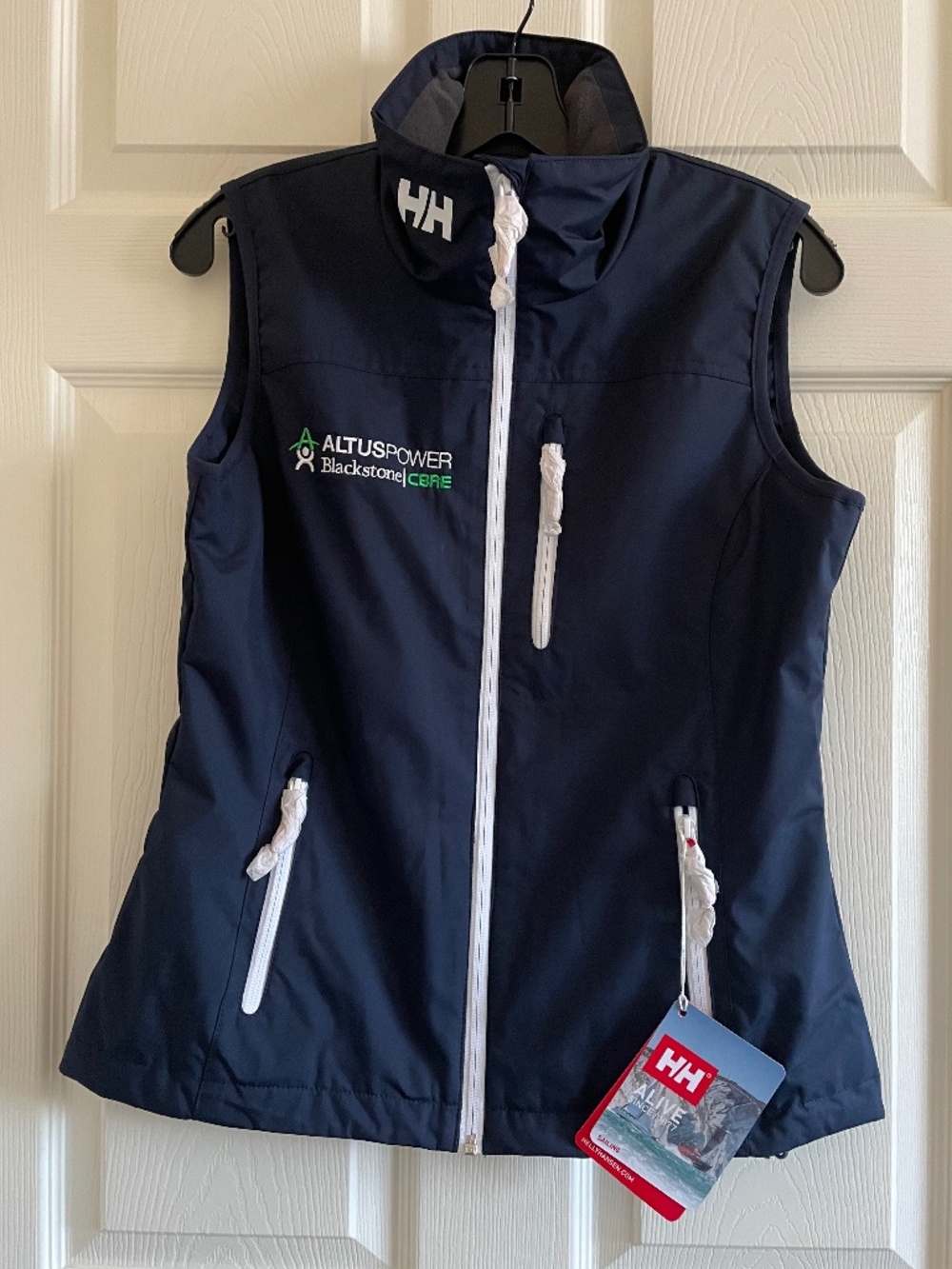 Helly Hansen Women's Crew Vest Navy Full Zip Hiking Sailing Jacket Mesh Lined